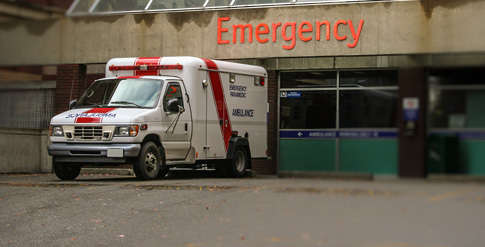 An ambulance at the emergency department