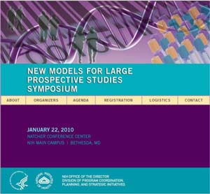 website graphic for NIH meeting - New Models for Large Prospective Studies Symposium