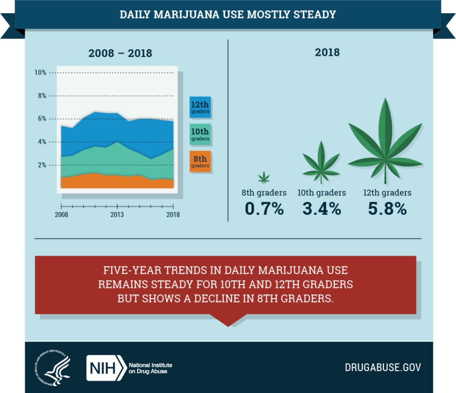 Daily marijuana use mostly steady