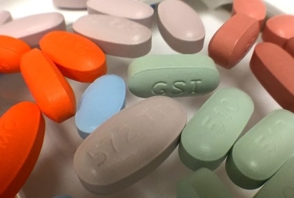 A group of colored pills