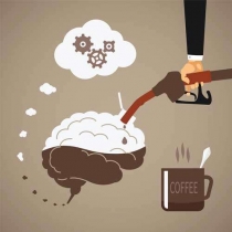 Vector concept of vigorous mind with coffee or caffeine - Illustration