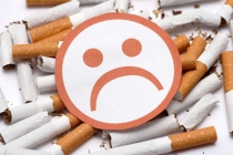 Unhappy face on cigarettes